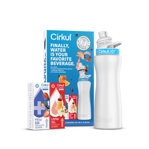 22oz. White Stainless Steel Bottle Starter Kit P6