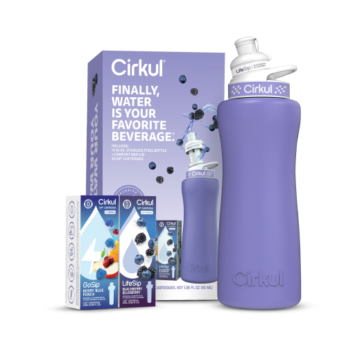 32oz. Matte Periwinkle Stainless Steel Bottle Starter Kit H1