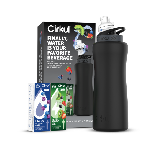 32oz. Matte Black Stainless Steel Bottle Starter Kit I6
